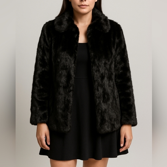 Vintage Black Rabbit Fur Coat |Real Fur| Plush Soft| XL| France Fur| - Picture 1 of 10